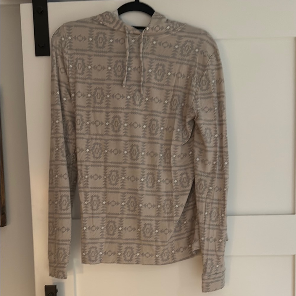 Patterned Beige Hoodie